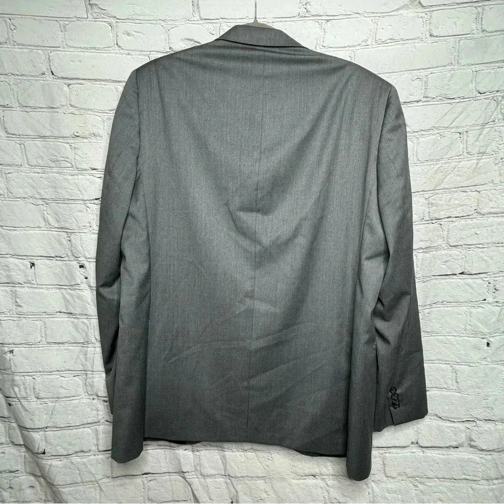 Cremiux Collection Loro Piana Wool Gray Herringbone Blazer Sports Coat size 44L - Picture 2 of 9